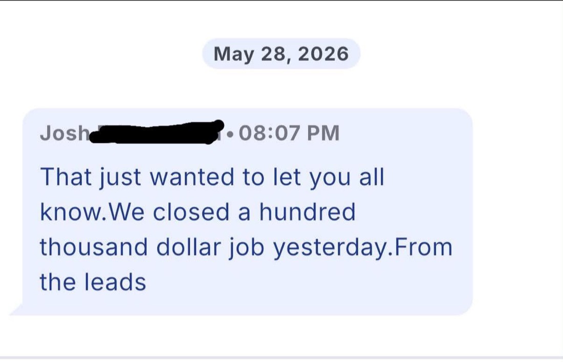 $100K job closed from Meta campaign